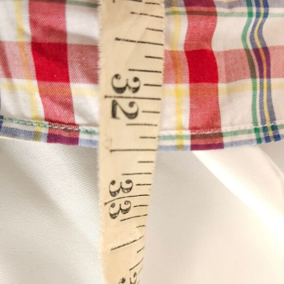 VTG Chaps Ralph Lauren Mens Large Red Plaid Short Sleeve Button Down Shirt - Picture 7 of 7